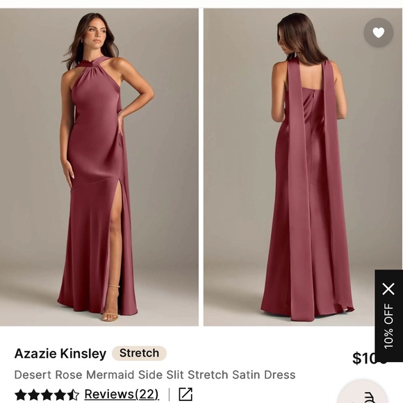 Azazie Mauve Halter and Tiered Wedding Dresses - Picture 3 of 3